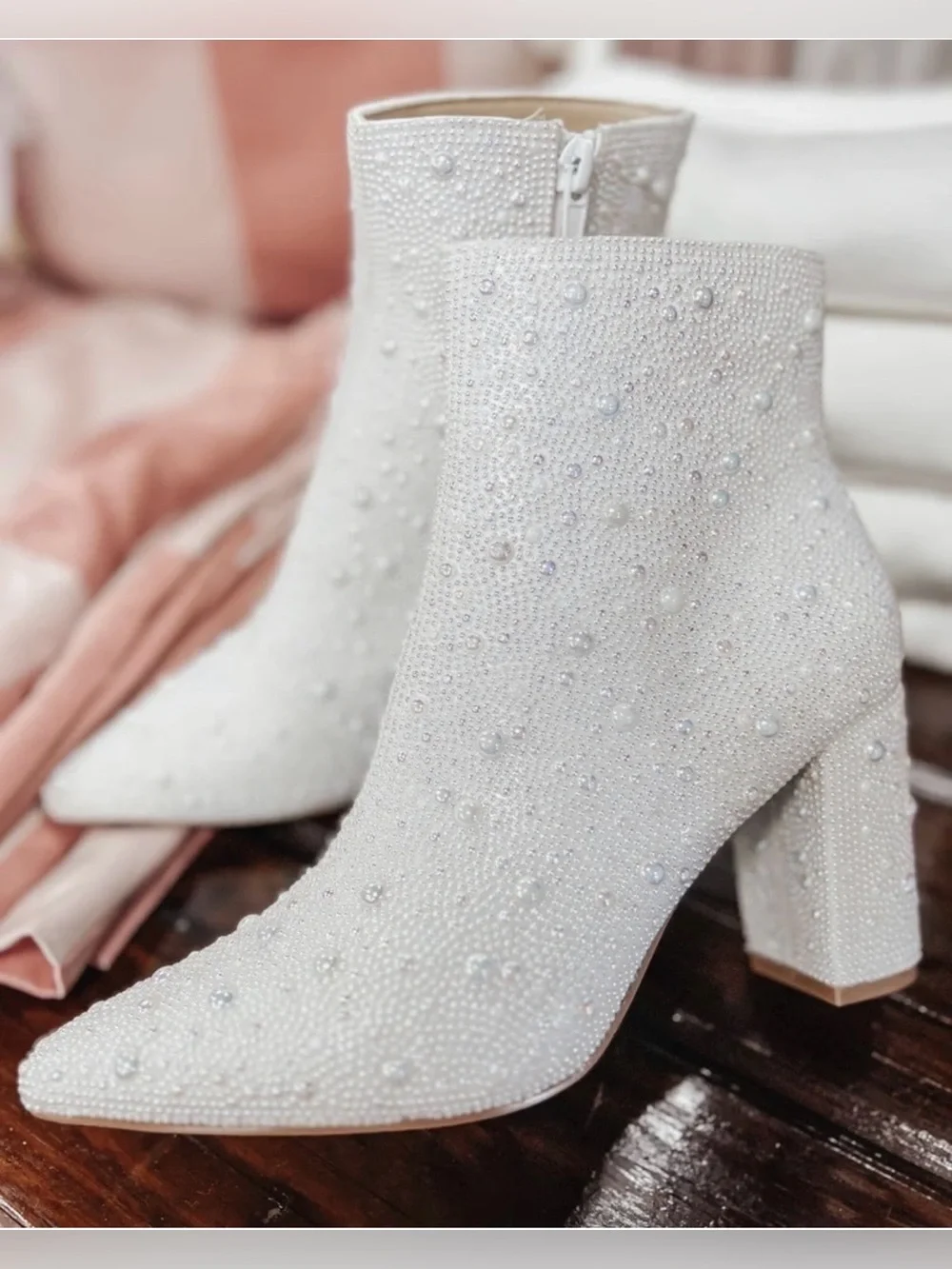 Betsey Johnson SB-Cady Pearls Ankle Booties | Sz. 5.5 | NWB